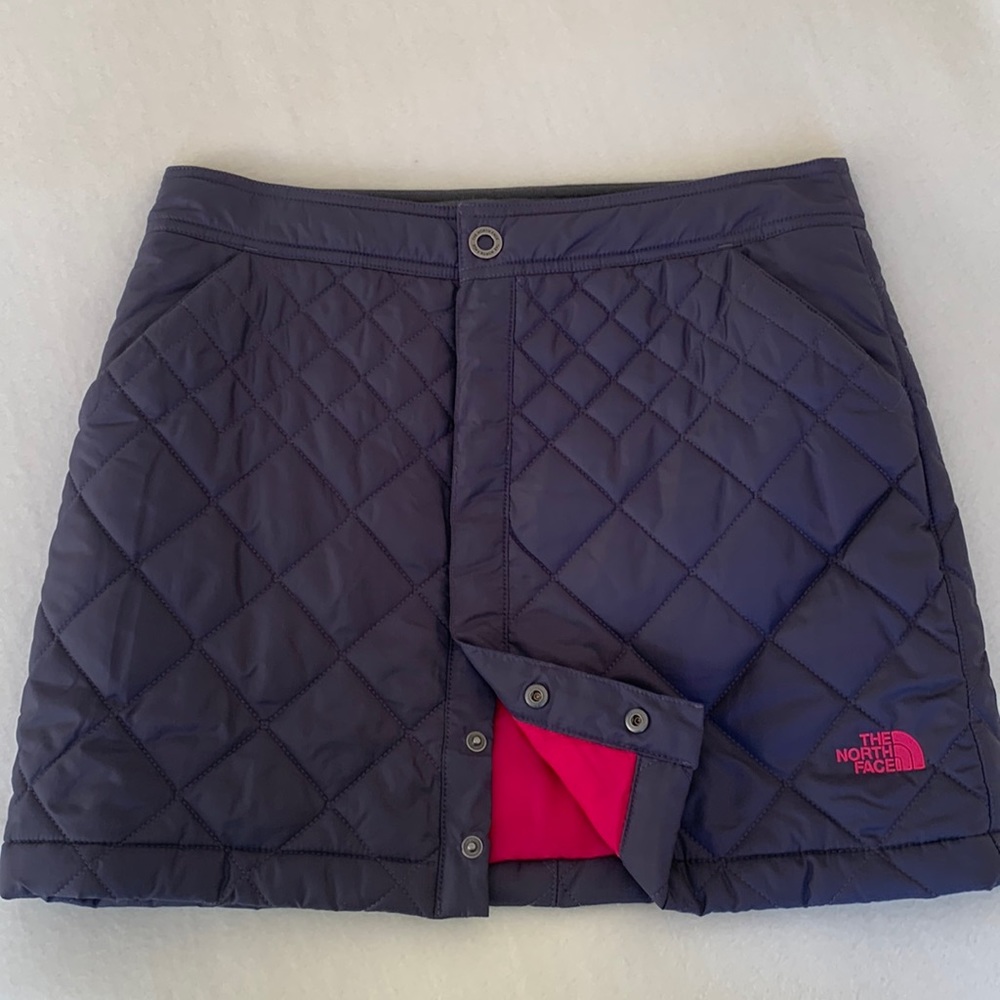 The North Face Greystone Blue Quilted Snap Front Skirt